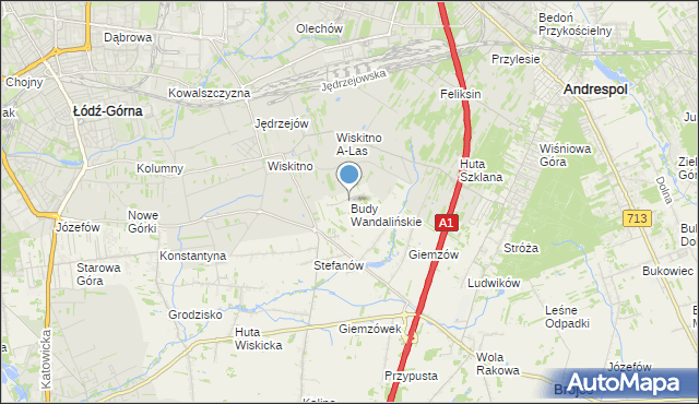 mapa Budy Wandalińskie, Budy Wandalińskie na mapie Targeo